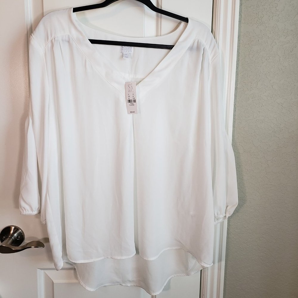 New York & Company Pullover 3/4 Sleeve Blouse NWT XL